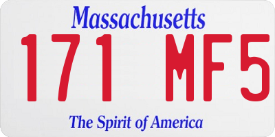 MA license plate 171MF5