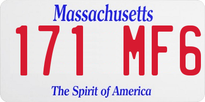 MA license plate 171MF6