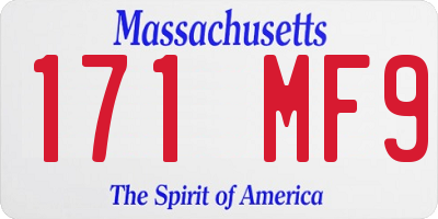 MA license plate 171MF9