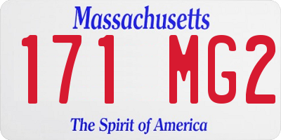 MA license plate 171MG2