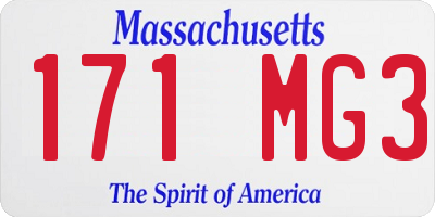 MA license plate 171MG3
