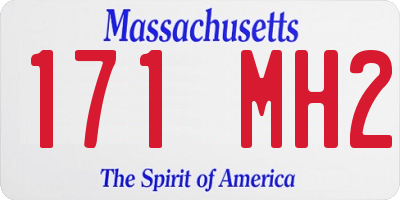 MA license plate 171MH2