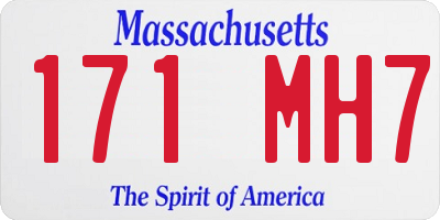 MA license plate 171MH7