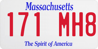 MA license plate 171MH8