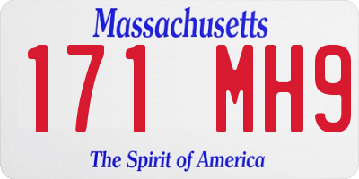 MA license plate 171MH9