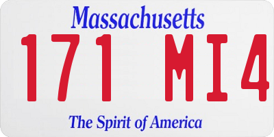 MA license plate 171MI4