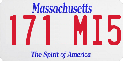 MA license plate 171MI5