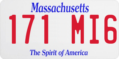 MA license plate 171MI6