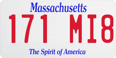 MA license plate 171MI8