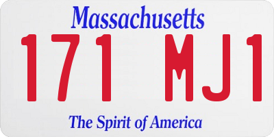 MA license plate 171MJ1