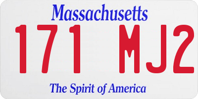 MA license plate 171MJ2