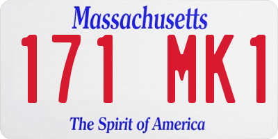 MA license plate 171MK1