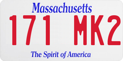 MA license plate 171MK2