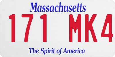 MA license plate 171MK4