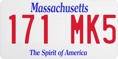 MA license plate 171MK5