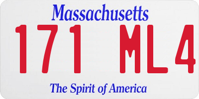 MA license plate 171ML4