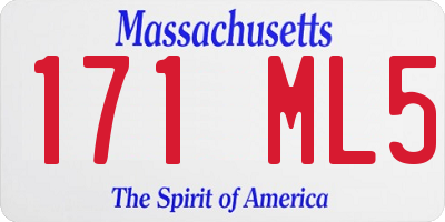 MA license plate 171ML5
