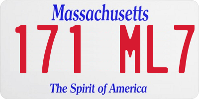 MA license plate 171ML7