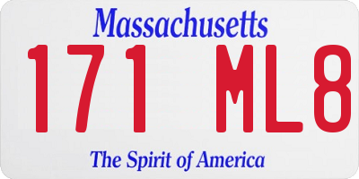 MA license plate 171ML8