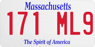 MA license plate 171ML9