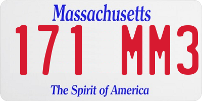 MA license plate 171MM3