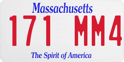 MA license plate 171MM4