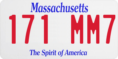 MA license plate 171MM7