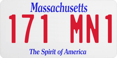 MA license plate 171MN1