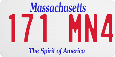 MA license plate 171MN4