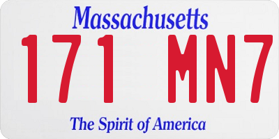 MA license plate 171MN7