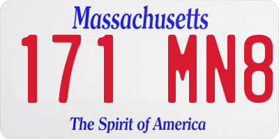 MA license plate 171MN8