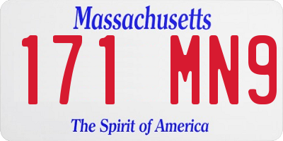 MA license plate 171MN9