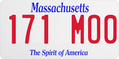 MA license plate 171MO0