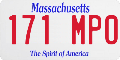 MA license plate 171MP0