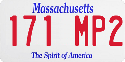 MA license plate 171MP2
