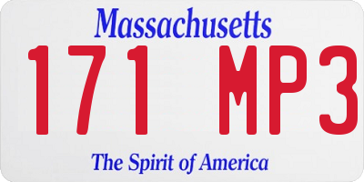 MA license plate 171MP3
