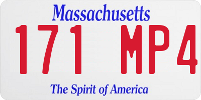MA license plate 171MP4