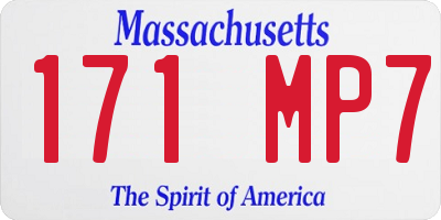 MA license plate 171MP7