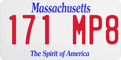 MA license plate 171MP8