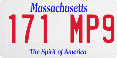 MA license plate 171MP9