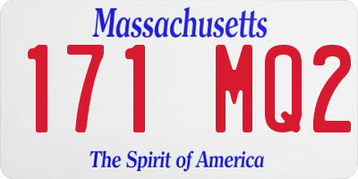 MA license plate 171MQ2