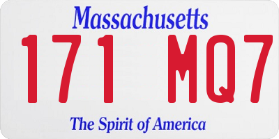 MA license plate 171MQ7