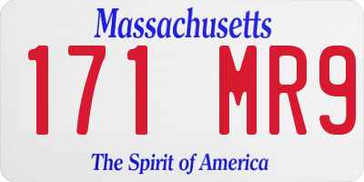 MA license plate 171MR9