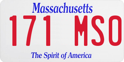 MA license plate 171MS0
