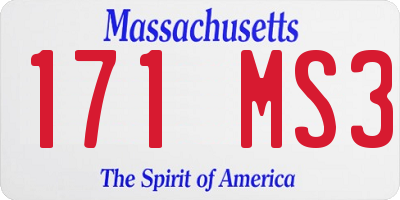 MA license plate 171MS3