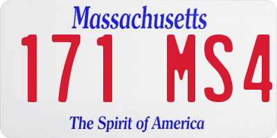 MA license plate 171MS4