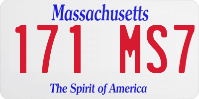 MA license plate 171MS7