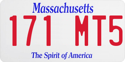 MA license plate 171MT5