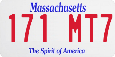 MA license plate 171MT7