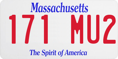 MA license plate 171MU2